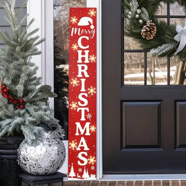  Lighted Merry Christmas Sign, Christmas Porch Sign for Front Porch, 47.3&#034; 