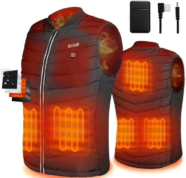 Heated Vest, USB Charging Heating Vest for Men Women Washable Body Warmer with Battery Pack for Outdoor Camping