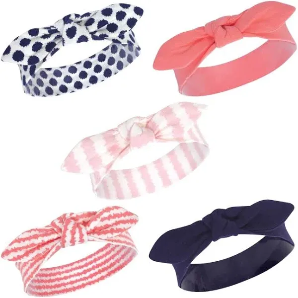 Touched by Nature Baby Girl Heart Organic Cotton Headbands (5-Pack)