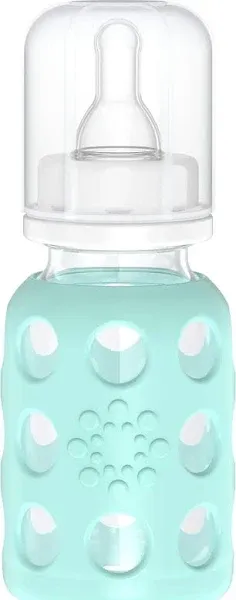 Lifefactory Glass Baby Bottle 4oz (Blue)