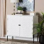 Baxton Studio Nefeli White Black 2 Door Storage Cabinet