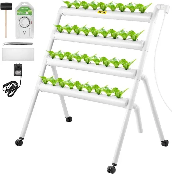 VEVOR Hydroponic Grow Kit Hydroponics System 36 Plant Sites 4 Layers 4 Pipes