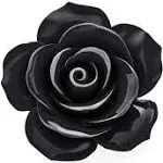 Romantic Fashion Statement Pink Blue Black White Red Floral Blooming 3D Carved Large Rose Flower Brooch Scarf Pin for Women Teen