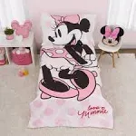 Disney Minnie Mouse 4-Piece Toddler Bed Set - Pink, White, Black