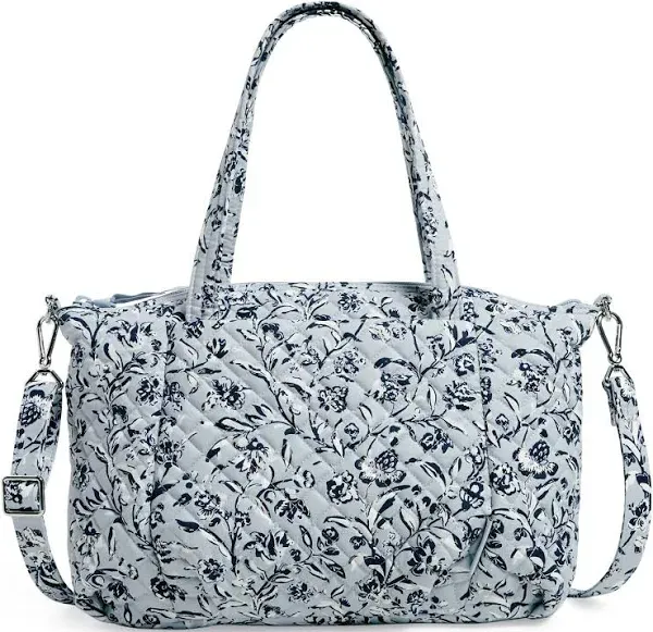 Vera Bradley Pleated Multi-Strap Satchel in Perennials Gray (RETIRED PATTERN)