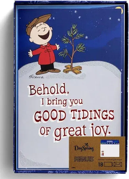 Peanuts Good Tidings of Great Joy Christmas Boxed Cards and Envelopes