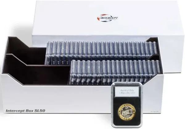 LIGHTHOUSE - Storage Box SL 50 for 50 Coin Slabs Including PCGS, NGC, ANACS w...