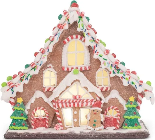 RAZ Imports Kringle Candy Co. 11.5&#034; Gingerbread Lighted Lodge