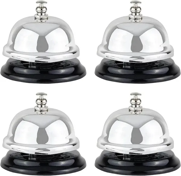 4 Pack Mini Call Bell for Front Desk, Hotel Service, Kitchen Counter, Restaurant