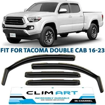 Clim ART In-Channel Incredibly Durable Rain Guards for Toyota Tacoma Truck