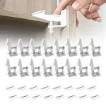 Inaya 16-Pack Cabinet Locks, Child Safety Latches - Baby Proofing Cabinets and Drawer Locks - 3M Adhesive - No Drilling & No Tools Required - Child