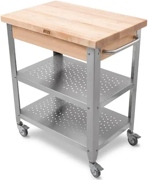 John Boos CUCE50 Cucina Elegante Cart 50"W X 20"D X 35"H Overall Size 1-1/2" Thick Edge Grain