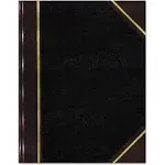 National Texthide Eye-Ease Record Book, Black/Burgundy/Gold Cover, 10.38 x 8.38 Sheets, 300 Sheets/Book