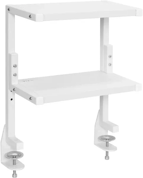 VIVO Black Clamp-On 13" Above or Below Desk 2-Tier Shelving Unit