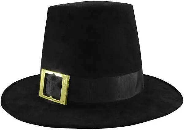 Nicky Bigs Novelties Deluxe Pilgrim Hat with Buckle Top Hat Costume