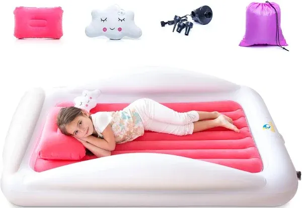 Sleepah Inflatable Toddler Travel Bed Portable Kids Air 38&#034; x 62&#034;, Coral 