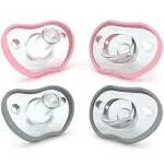 Nanobebe Flexy Silicone Pacifiers, 0-3 Months / Pink-Grey / 4-Pack