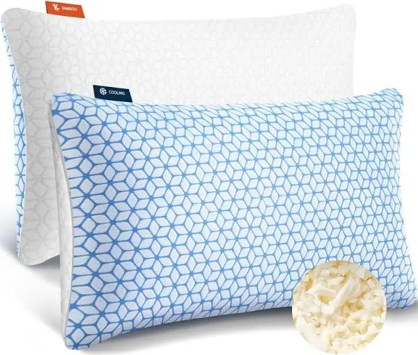 Cooling Firm Pillows Queen Size 2 Pack for Bed, Adjustable for Side Back Stomach