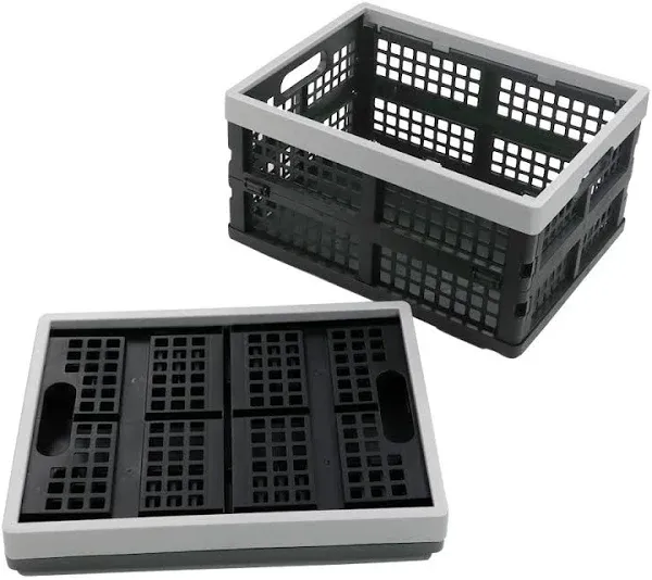 16-Liter Collapsible Storage Crates/Stackab<wbr/>le Storage Container Basket, Set of 2