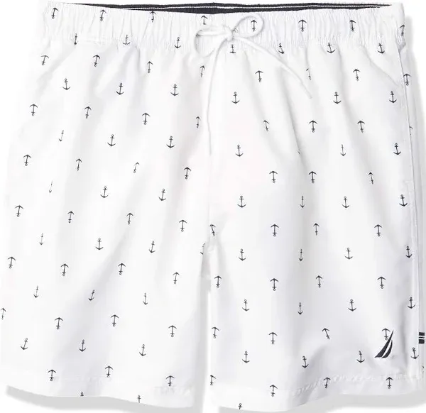 Nautica Men's Standard Quick Dry All Over Classic Anchor Print Swim Trunk