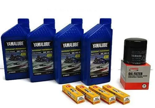 YAMAHA SVHO 1.8L WaveRunner Oil Change Kit w/Filter FX-SVHO FZR-SVHO FZS-SVHO GP1800 GP1800R 69J-13440-03-00 NGK Spark Plugs Maintenance Kit