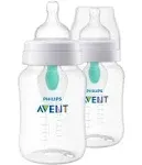 Avent - 2pk Anti-Colic Baby Bottle with Airfree Vent, 9oz, Clear