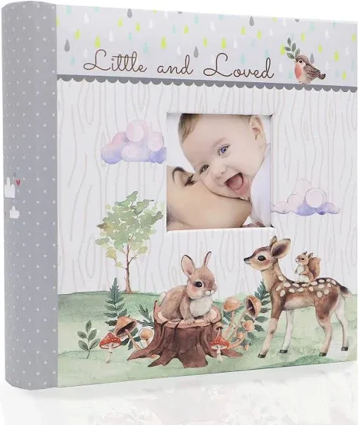 Holoary Baby Photo Album 4” x 6” 160 Photos, Newborn Baby Keepsake Gifts for Baby Boy/Girl and New Parents, Woodland Animals Design