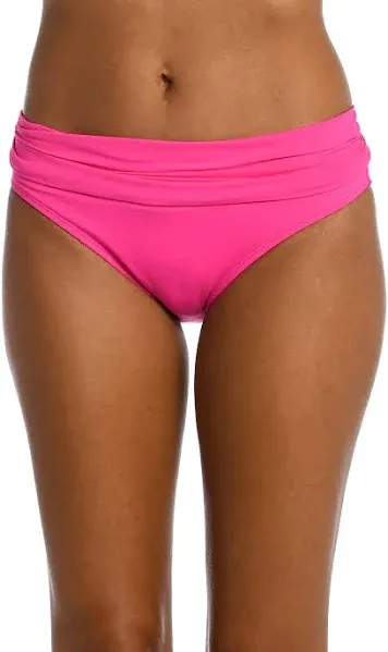 La Blanca Women's 6 Pop Pink Island Goddess Banded Hipster Swimsuit Bottom UPF