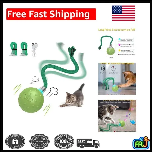 Interactive Cat Toys for Bored Indoor Adult Cats, Automatic Fast Move On Carp...