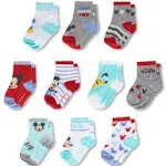 Disney Mickey Mouse 10 Pair Infant Socks Set , Baby Boys Ages 0-24 Months