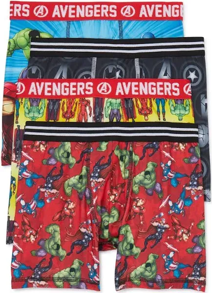 Marvel Avengers Boys 4 Pack Boxer Briefs Size XS,S,M,L,XL Hulk Iron Man Thor