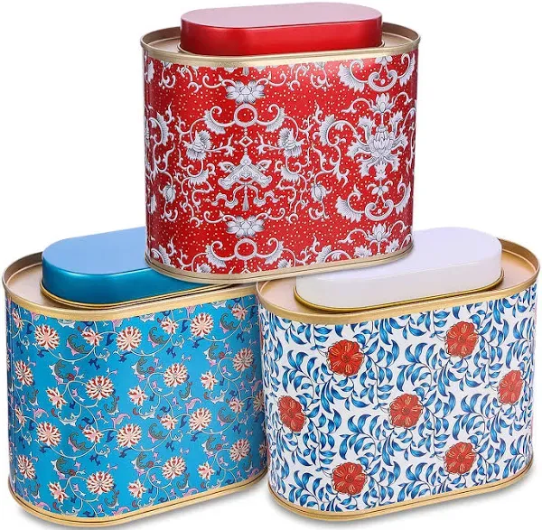 ROQILA 3-Pack Large Tea Tins