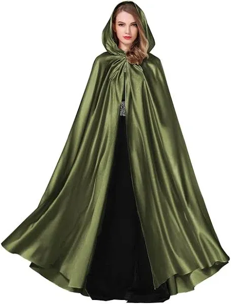 BEAUTELICATE Women's Wedding Hooded Cape Bridal Cloak Poncho Full Length