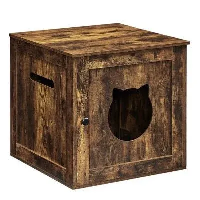 FEANDREA Cat Litter Box Furniture, Hidden Litter Box Enclosure Cabinet