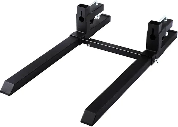 VEVOR Pallet Forks 42.9" 4000 Lbs Max, Clamp On Tractor Bucket Forks with Adjustable Stabilizer Bar, Heavy Duty Front Loader Forks 58.7" Total Length, Fork Attachment for Skid Steer, Loader Bucket  | VEVOR US