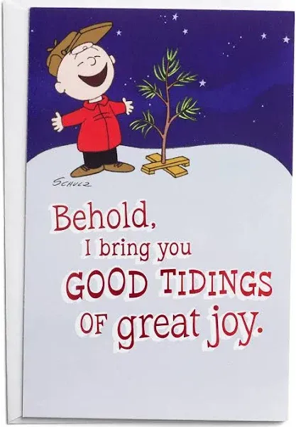 Peanuts - Good Tidings Great Joy - 50 Christmas Boxed Cards, KJV