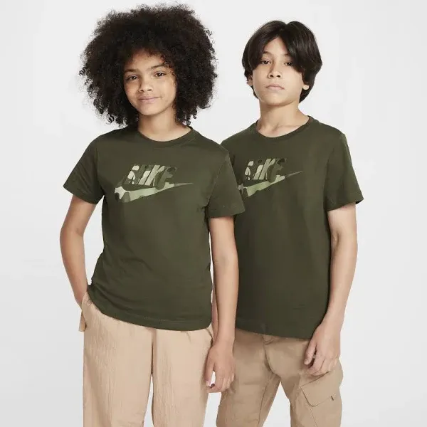 Nike Sportswear Camo Logo Cotton Graphic T-Shirt Boy's