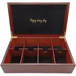 BJOYFUL&amp;LOVED BJL Wooden Tea Box with 8 Compartments, Without Window Lid