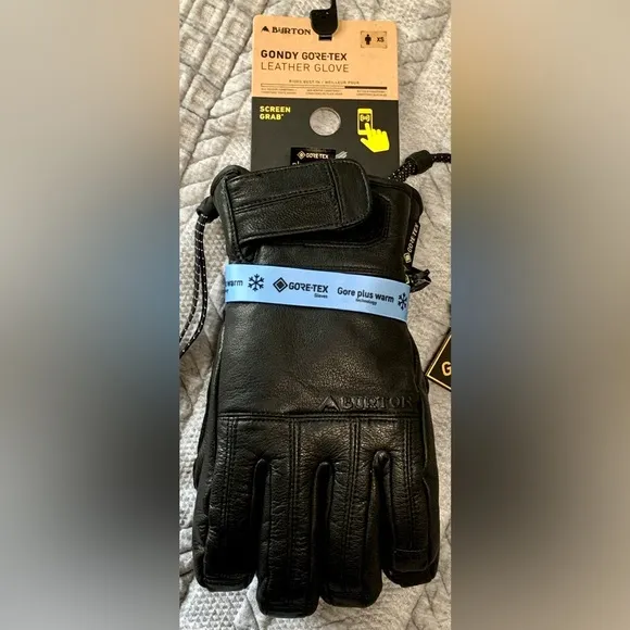 NWT!  Burton_Gondy GORE-TEX Leather Gloves, Black, XS