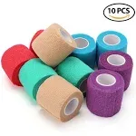 10 Rolls Vet Wrap Tape Self Adhesive Bandages Elastic for Pets Horse Dogs Cats 