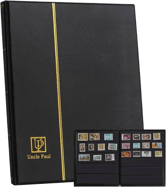 120 Pockets Stamp Album - Mixed Sizes Double-side Pages Artificial Leather Po...