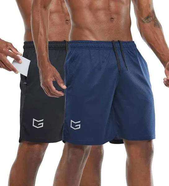 G Gradual Men&#039;s 7&#034; Workout Running Shorts Quick Dry Medium, Navy Blue 