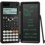 Upgraded 991ES Plus Desktop Scientific Calculator, ROATEE Multiview 4-Line Display with Erasable LCD Writing Tablet, Solar Battery Power with Notepad for School