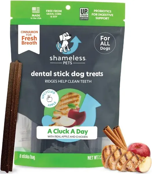 Shameless Pets A Cluck A Day Dental Sticks Dog Treats