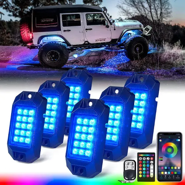 Xprite Discovery Series Bluetooth Controlled RGB LED Rock Lights