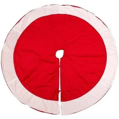 Juvale Red and White Velvet Christmas Tree Skirt