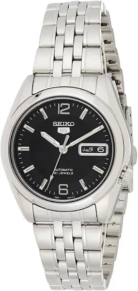 Seiko 5 Automatic SNK393 SNK393K1 Men See Through Black Dial Watch Free Ship