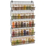 Rack Organizer Wall Mounted 5-Tier Stackable Black Iron Wire Hanging Spice Shelf Storage Racks