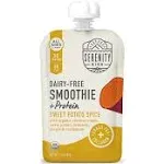 Serenity Kids 6+ Months Dairy-Free Smoothie Baby Food | USDA Organic | Grass Fed Collagen Protein | 3.5 Ounce BPA-Free Pouch | Sweet Potato Spice | 6