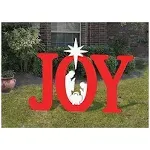 All-Weather Joy Nativity, Waterproof, Made in USA, 46 inches Tall, Durable Red